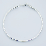 Plain Sterling Silver Snake Chain Bracelet For Bead Design